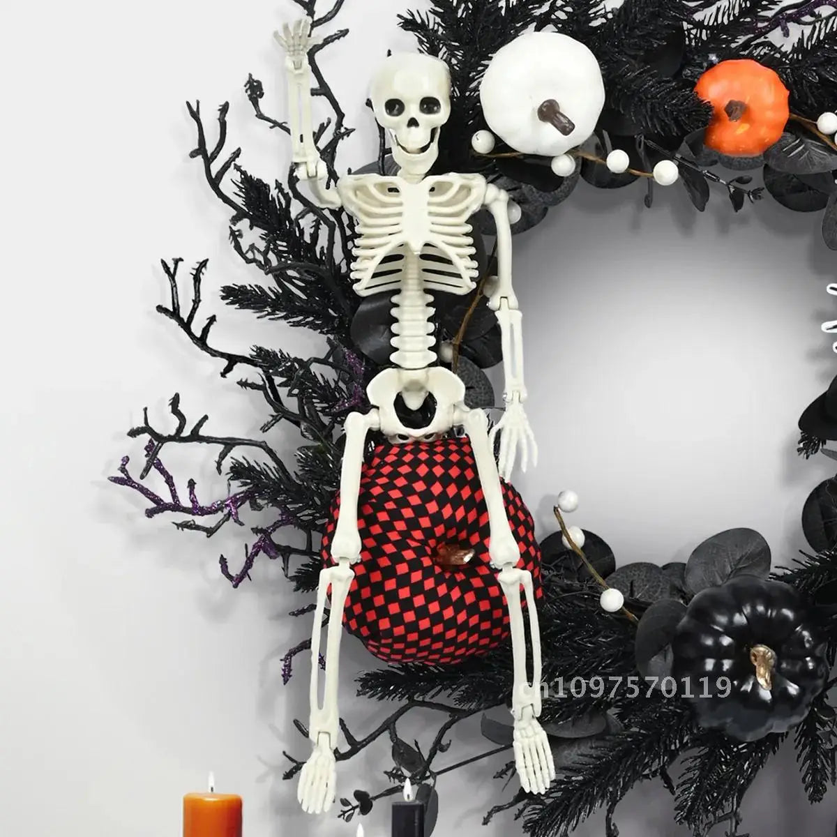 Couronne Halloween Squelette Détaillée