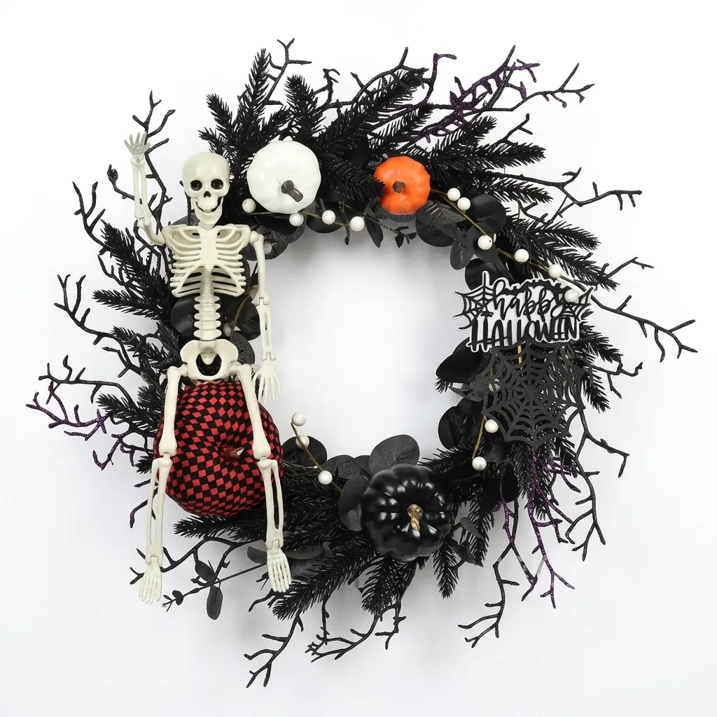 Couronne Halloween Squelette Moderne