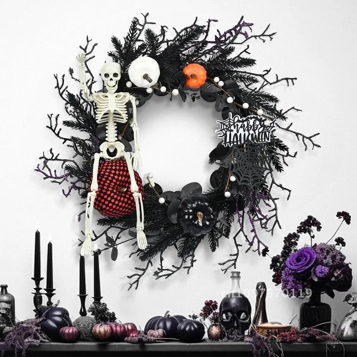 Couronne Halloween Squelette Originale