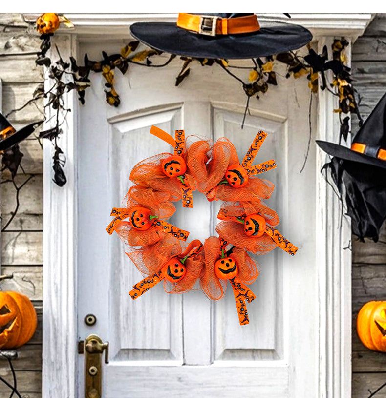 Couronne de Citrouilles Halloween Décoration
