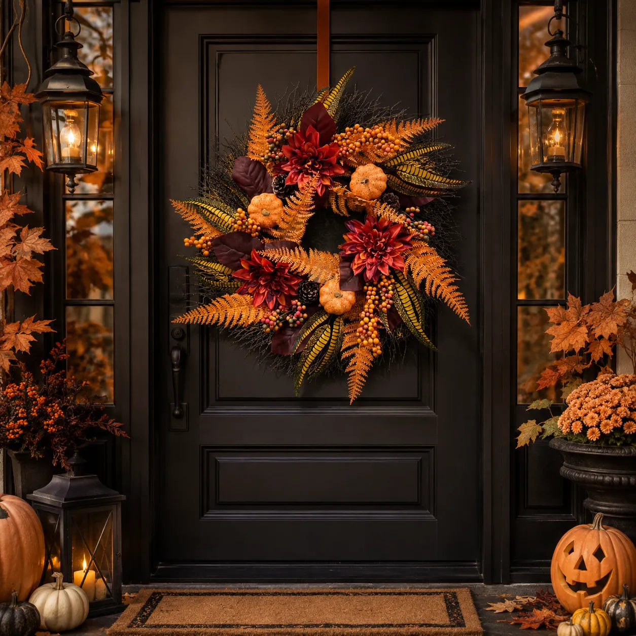 Couronne de Feuilles Halloween Design moderne