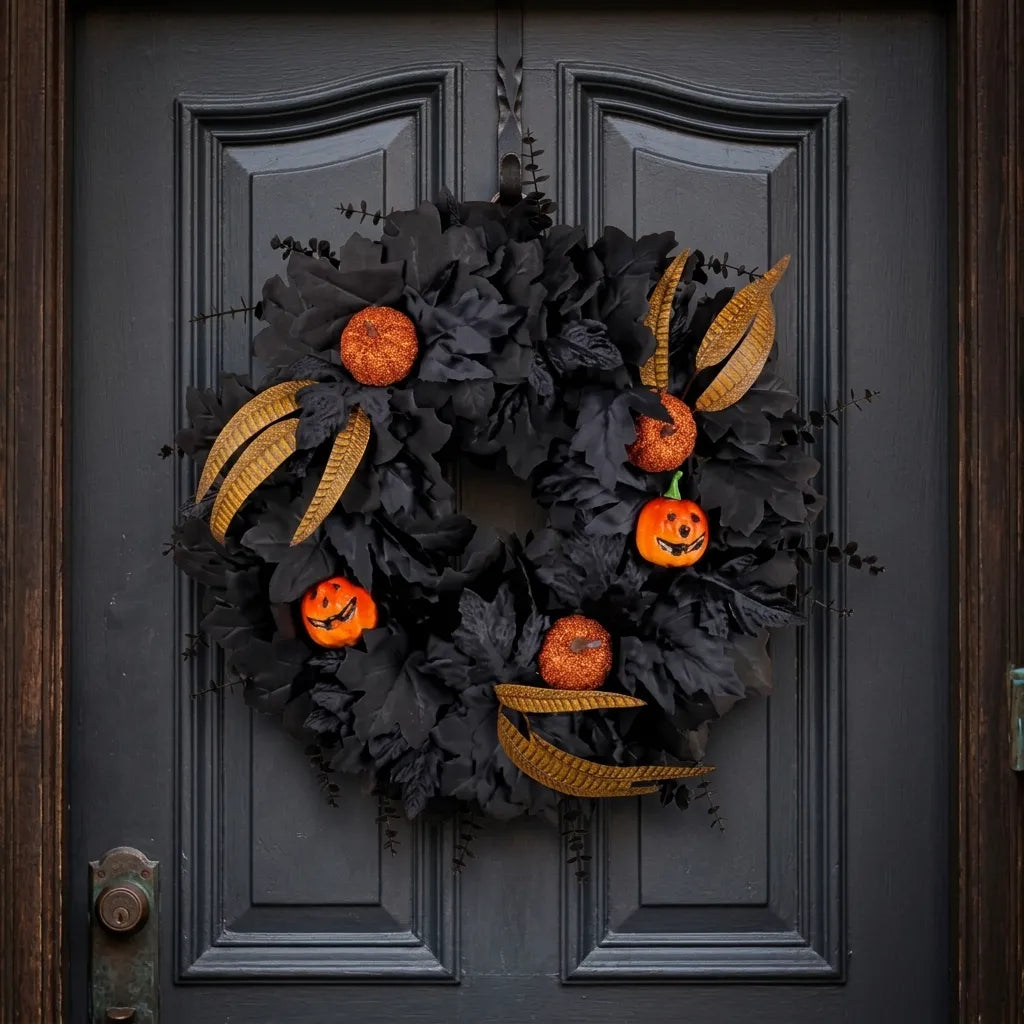 Couronne de Feuilles d’Erable Noires Minimaliste