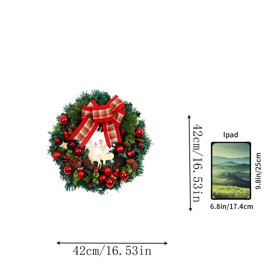 Couronne de Noël à Boules Rouges