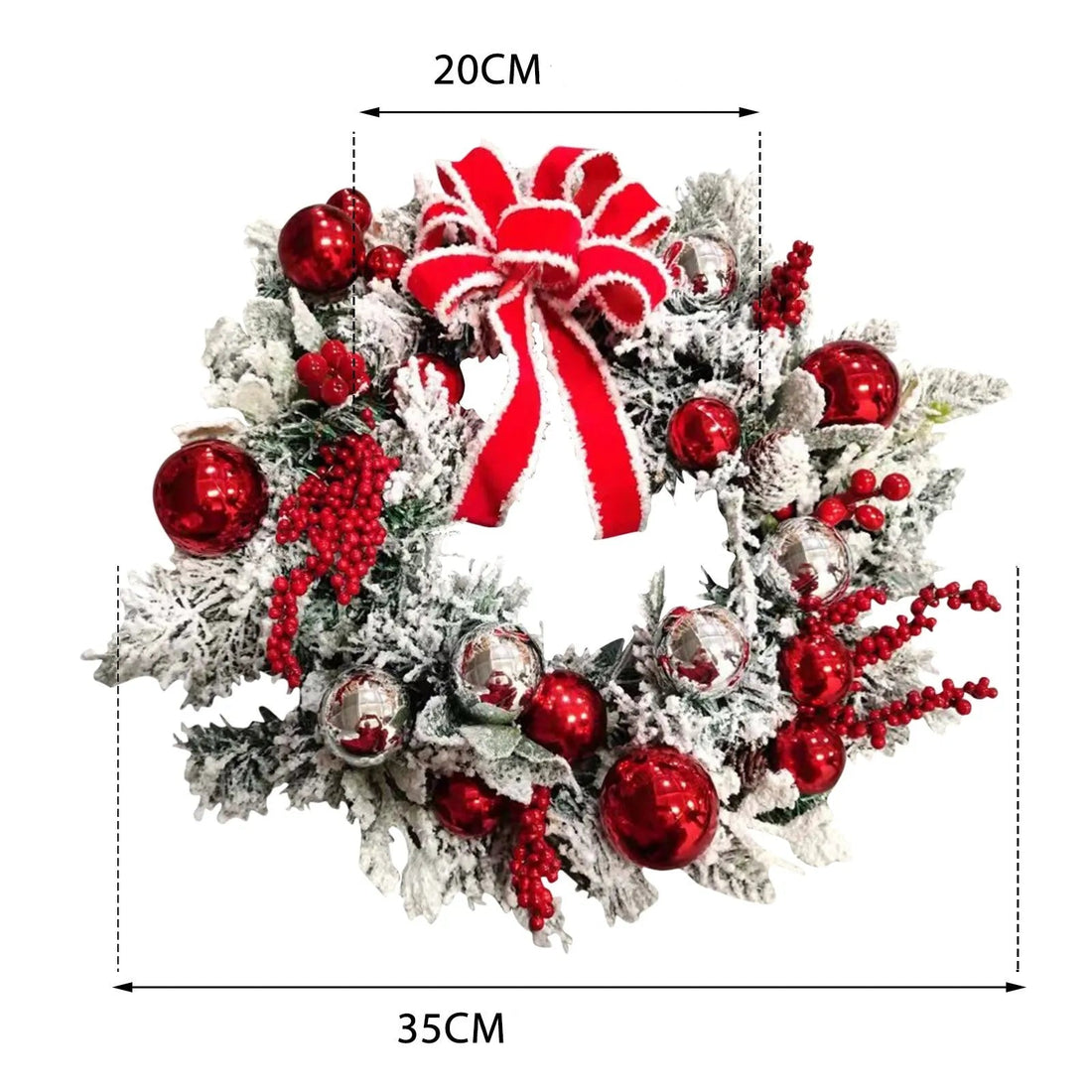 Couronne de Noël Effet Enneigé