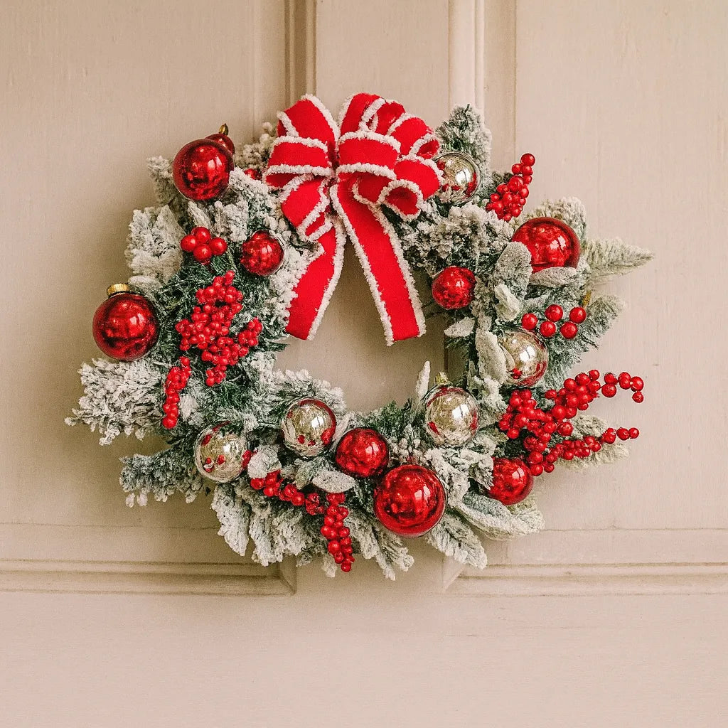 Couronne de Noël Effet Enneigé
