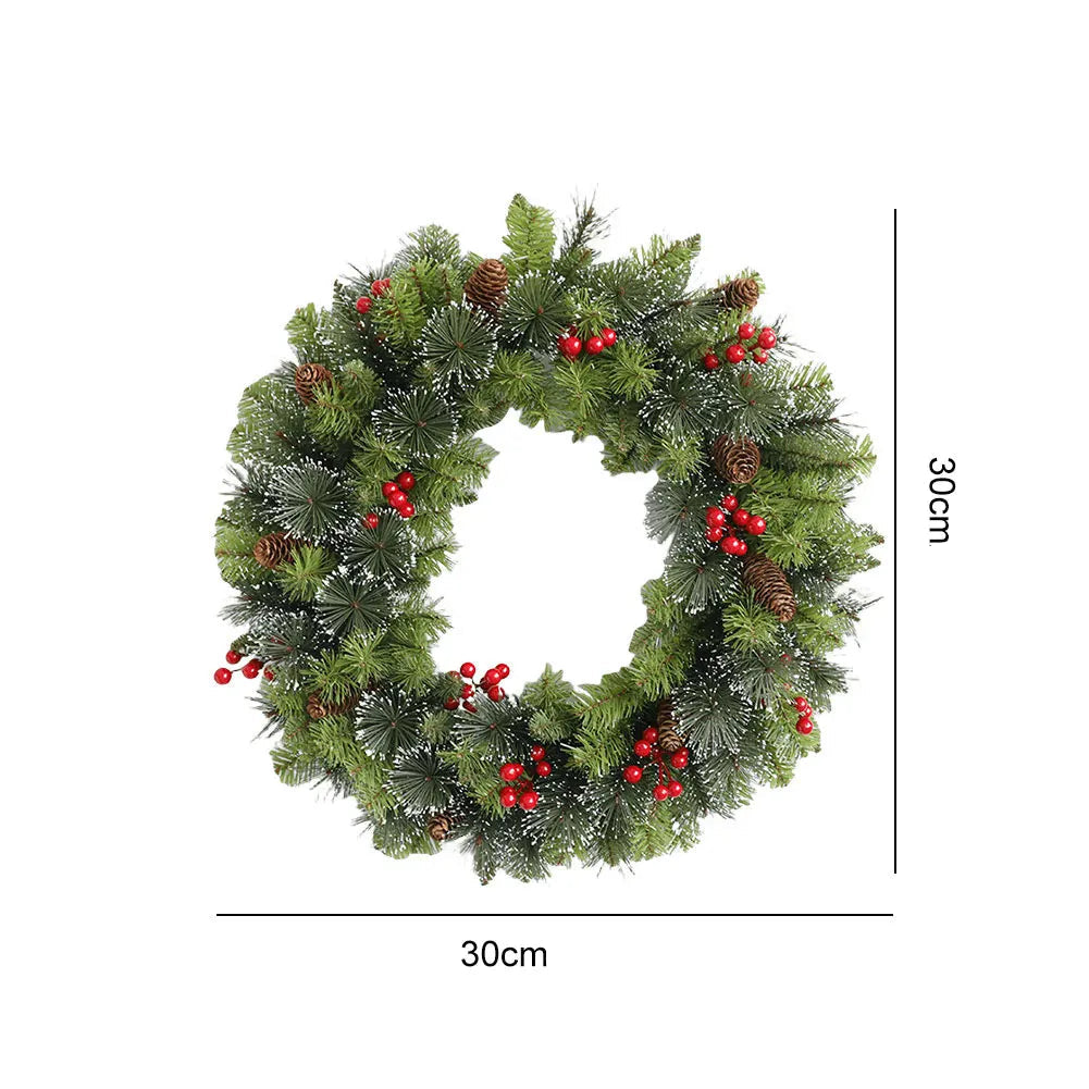 Couronne de Noël Effet enneigé élégant