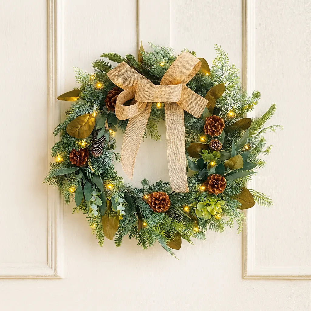 Couronne de Noël Epurée à LED