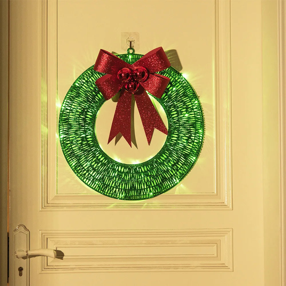 Couronne de Noël Lumineuse Verte