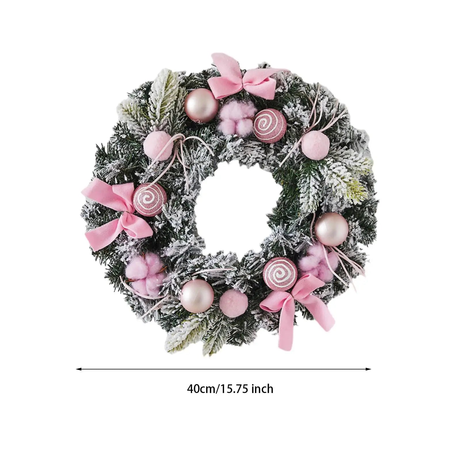Couronne de Noël Rose Traditionnel Diamètre