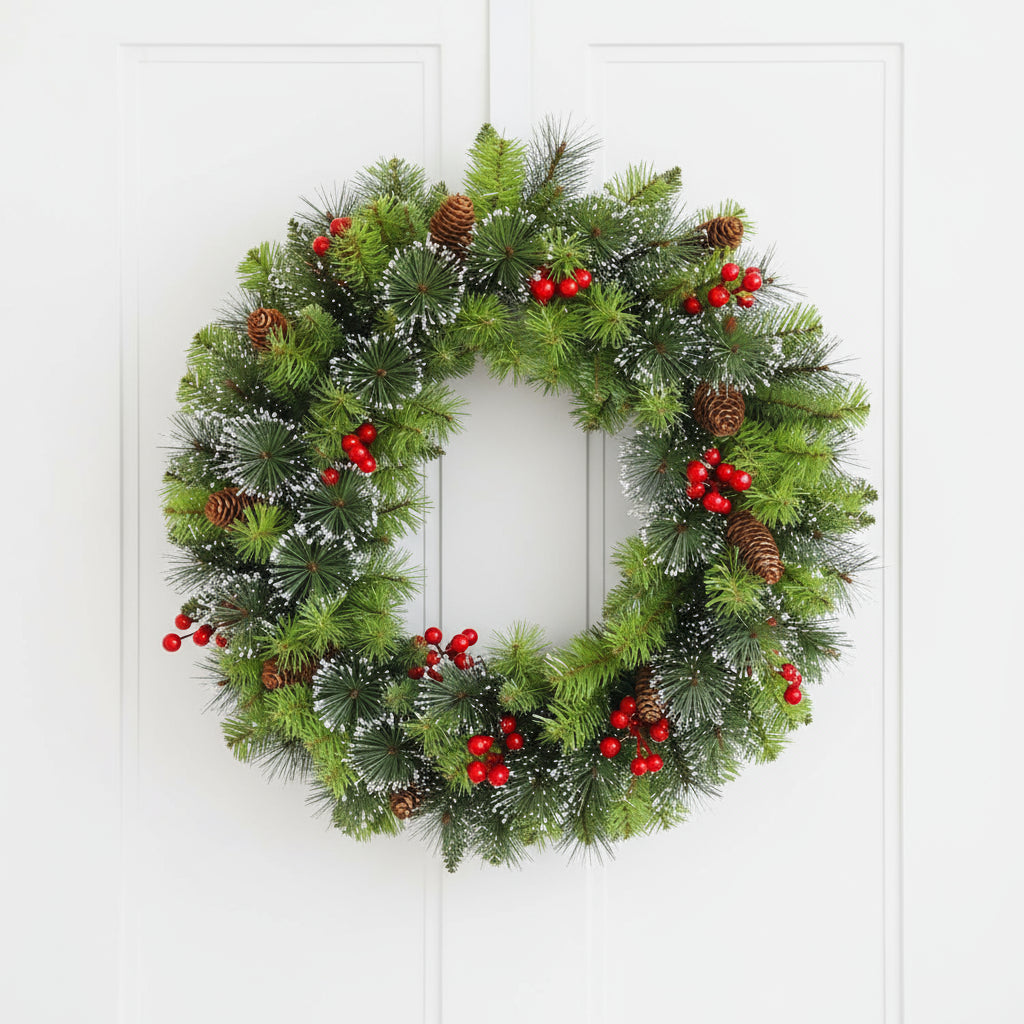 Couronne de Noël effet givré Design