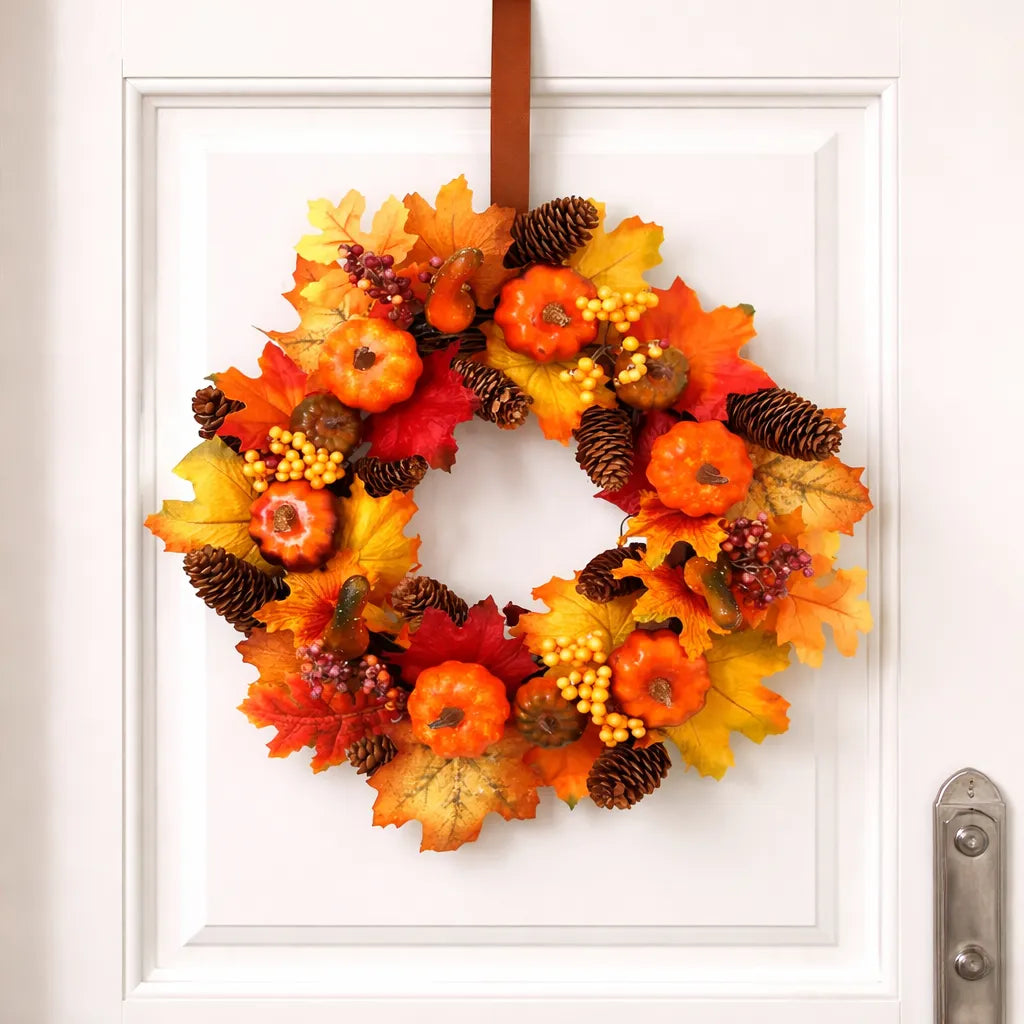 Couronne de Porte Halloween Colorée 