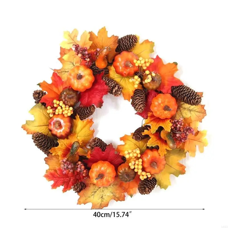 Couronne de Porte Halloween Colorée Orange