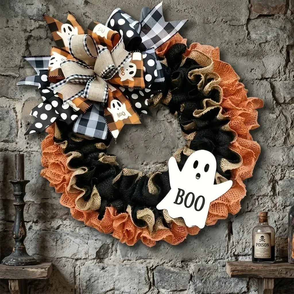 Couronne de Porte Halloween Décorative Minimaliste
