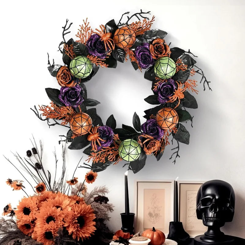 Couronne de Porte aux Couleurs Halloween Originale