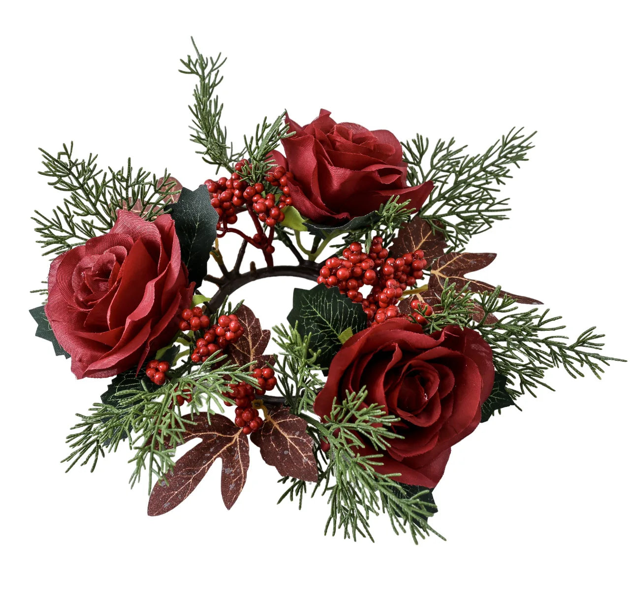 Couronne de Table Fleur de Rose pour Bougie Unique