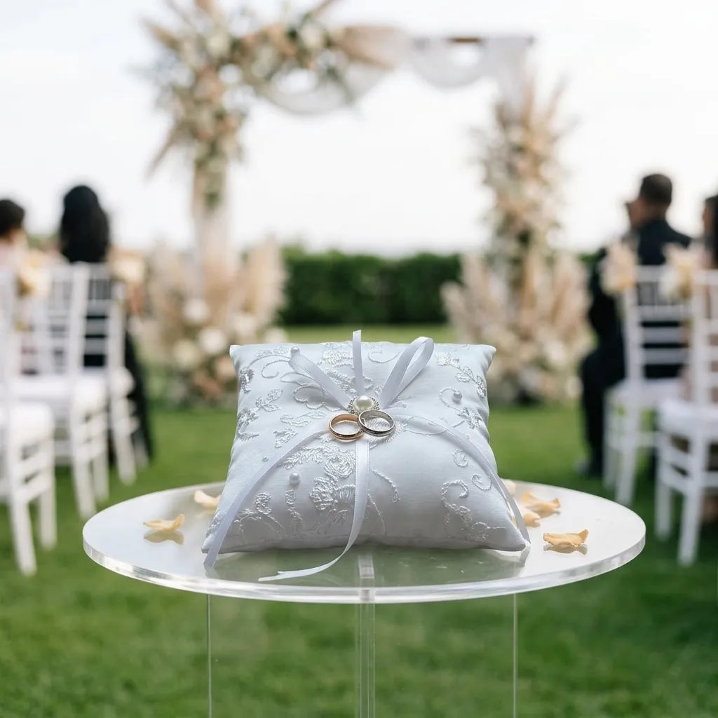 Coussin Alliance Blanc Brodé élégant