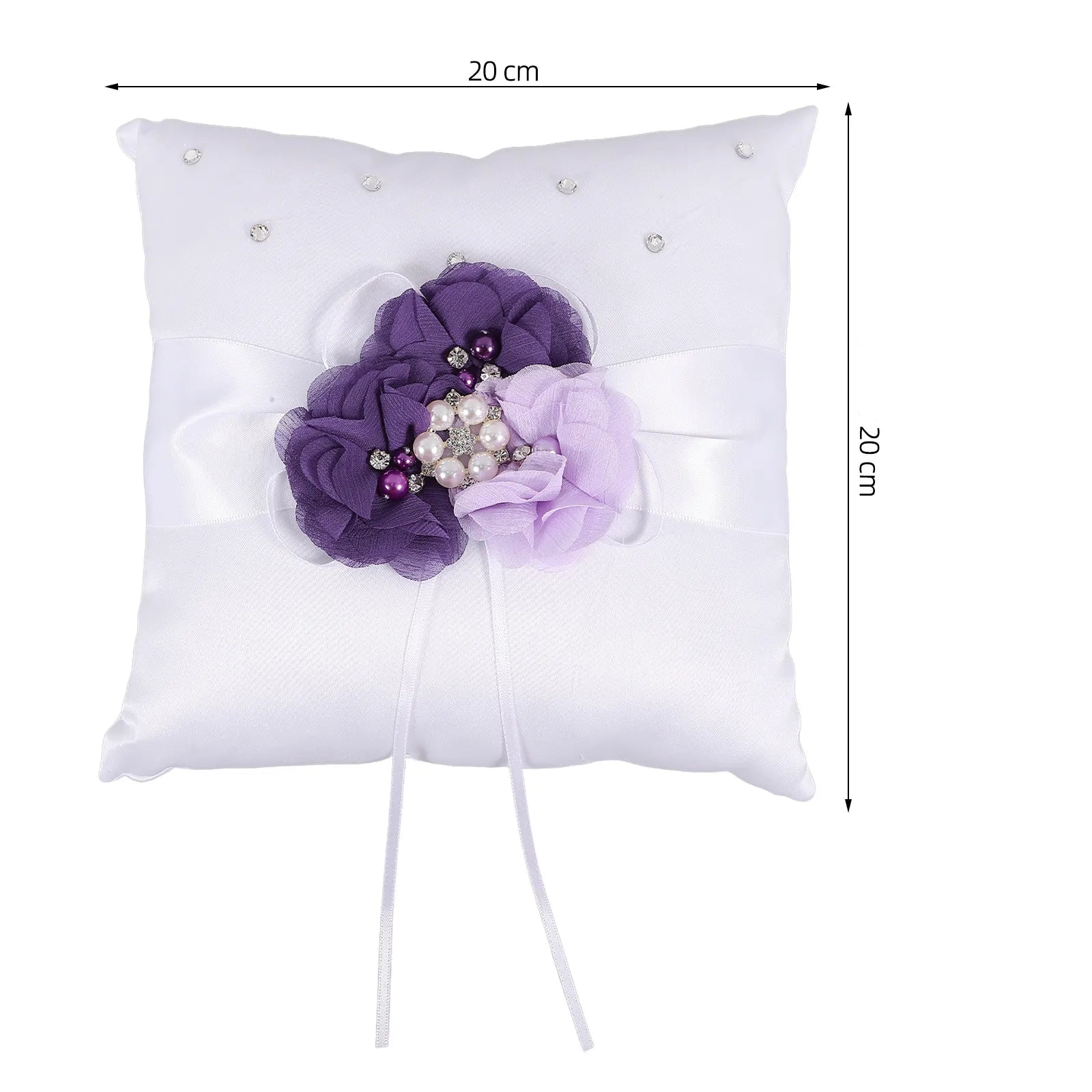 Coussin Alliance Blanc à Fleurs Violettes Unique