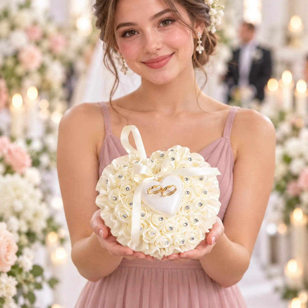 Coussin Alliance Romantique Epuré raffiné