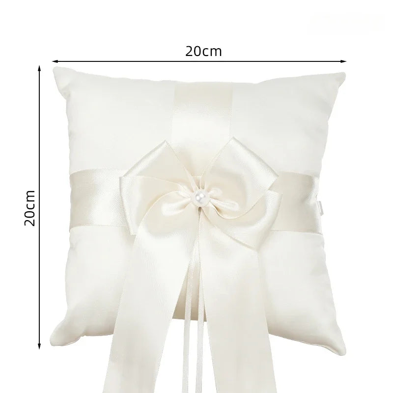 Coussin Alliances Blanc à Nœud Unique