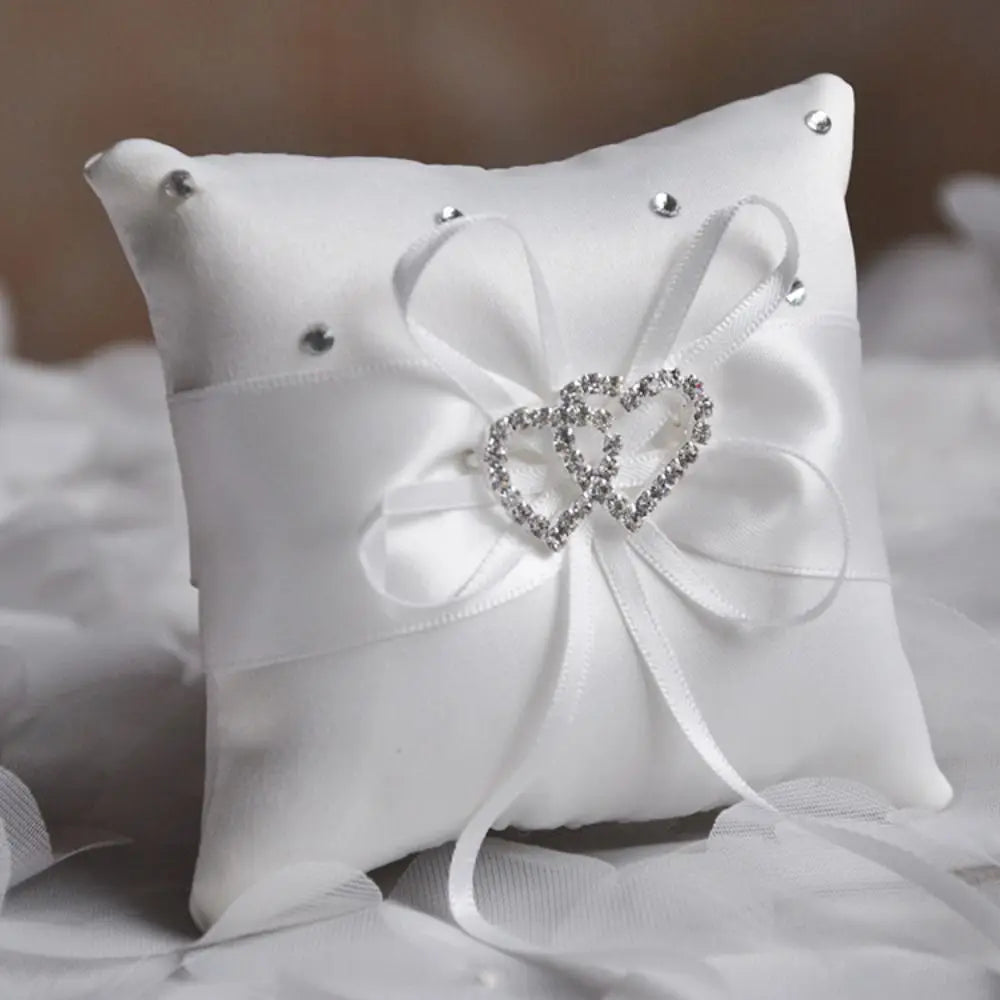 Coussin Alliances à Ruban Blanc