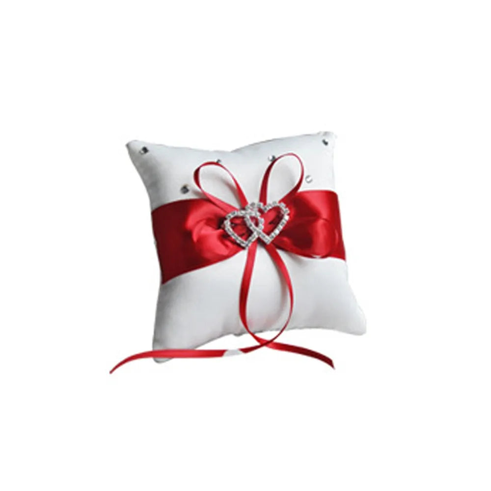 Coussin Alliances à Ruban Rouge Unique