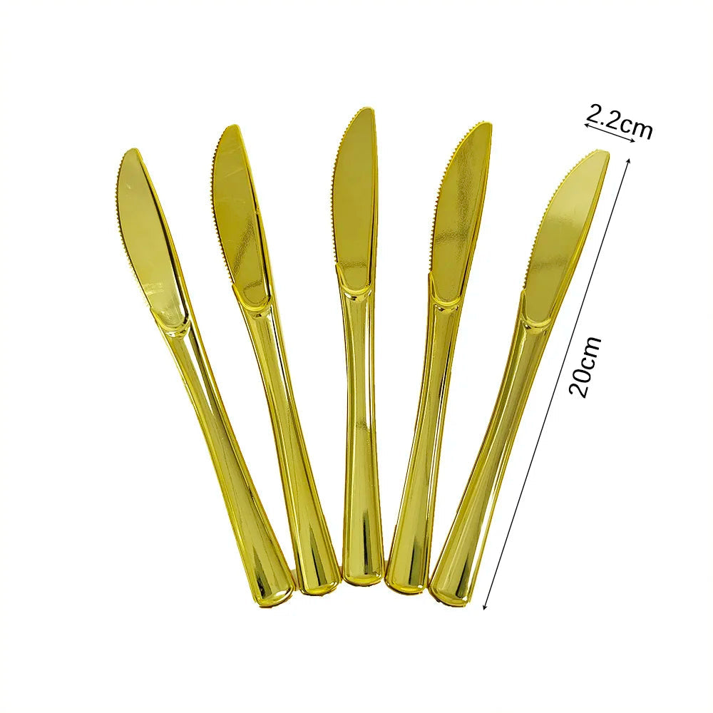Couteau Jetable Doré Minimaliste
