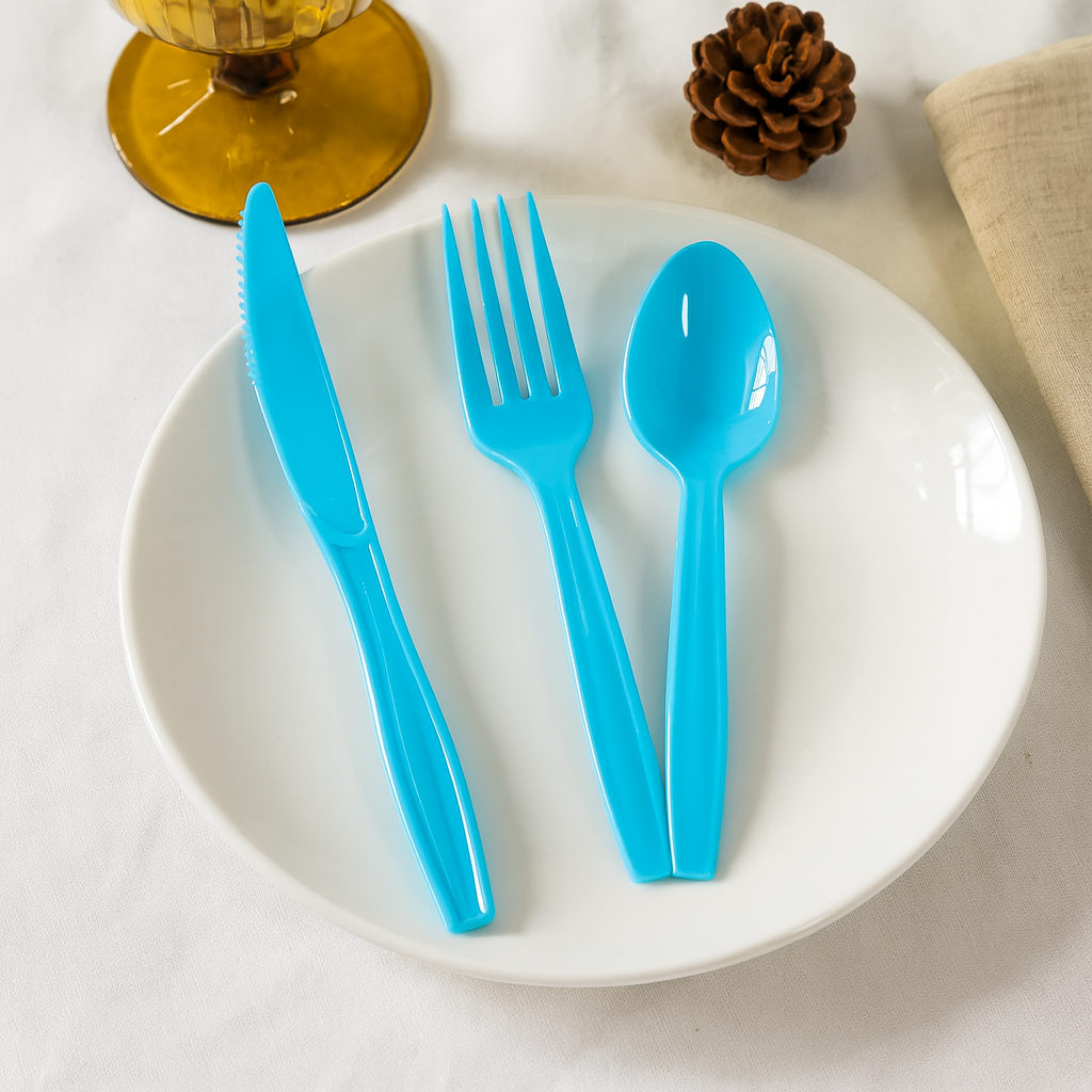 Couvert Jetable Bleu