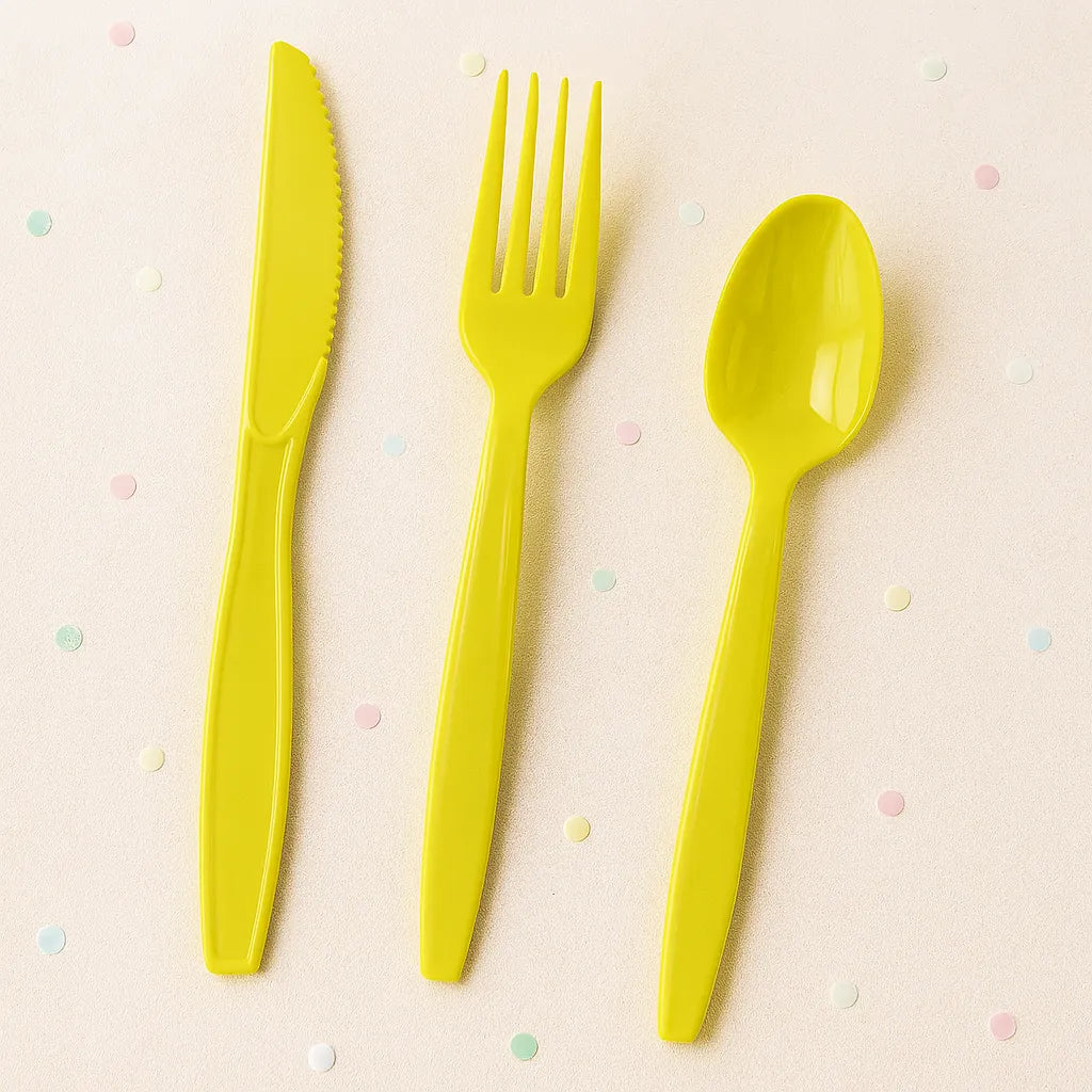 Couvert Jetable Jaune1