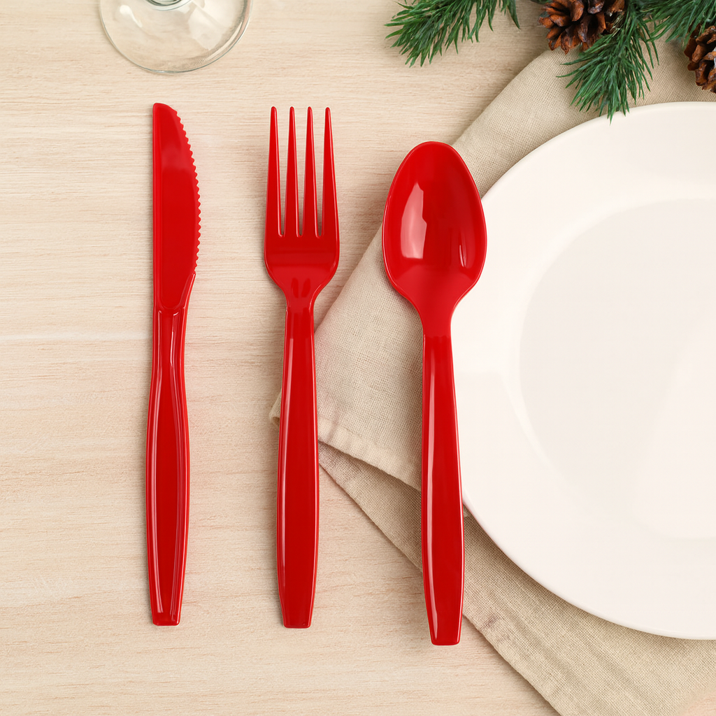 Couvert Jetable Rouge