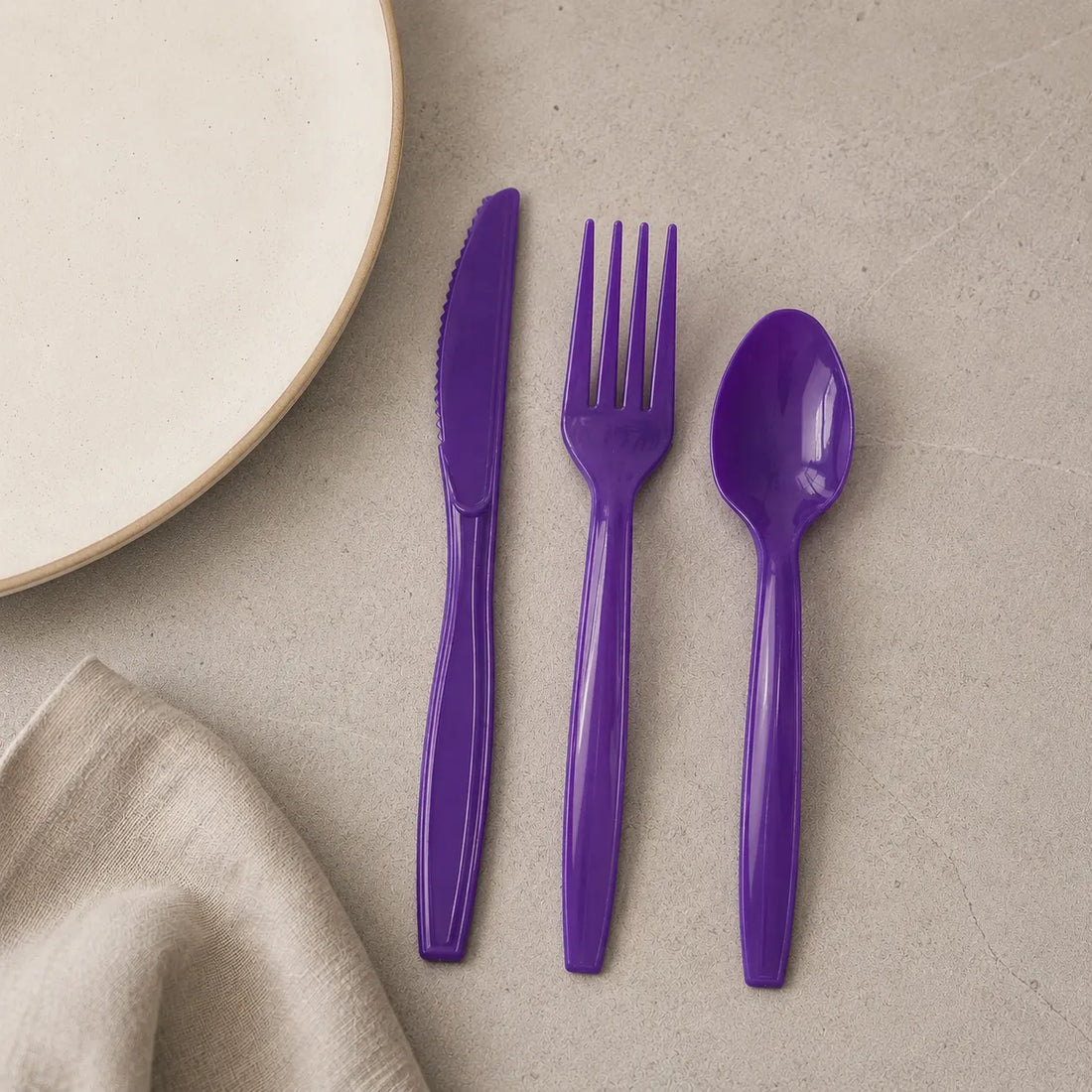 Couvert Jetable Violet Unique