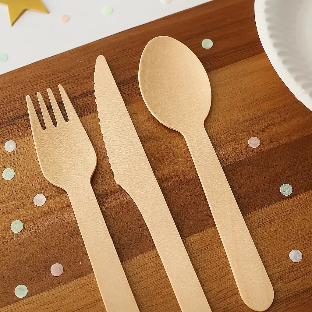 Couvert Jetable en Bois Biodégradable1