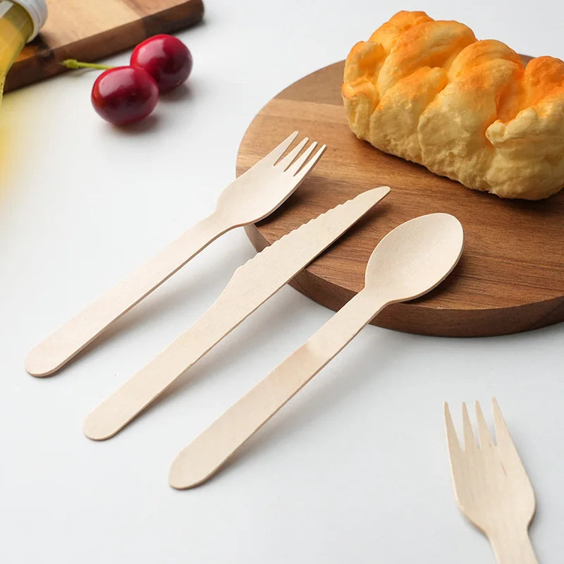 Couvert Jetable en Bois Biodégradable Ecologique