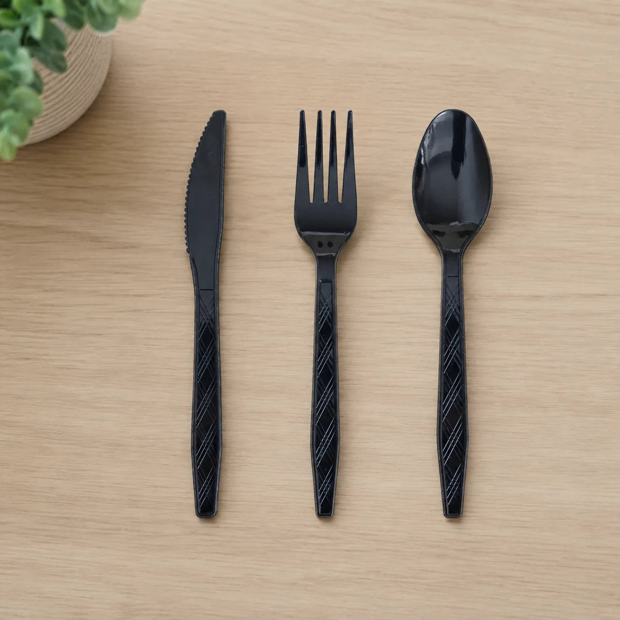 Couverts Jetables Noirs Pratique
