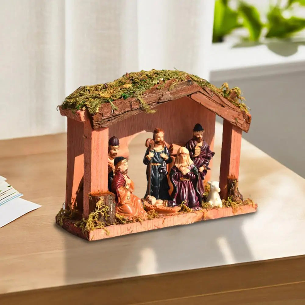 Crèche Noël Décorative en Résine 