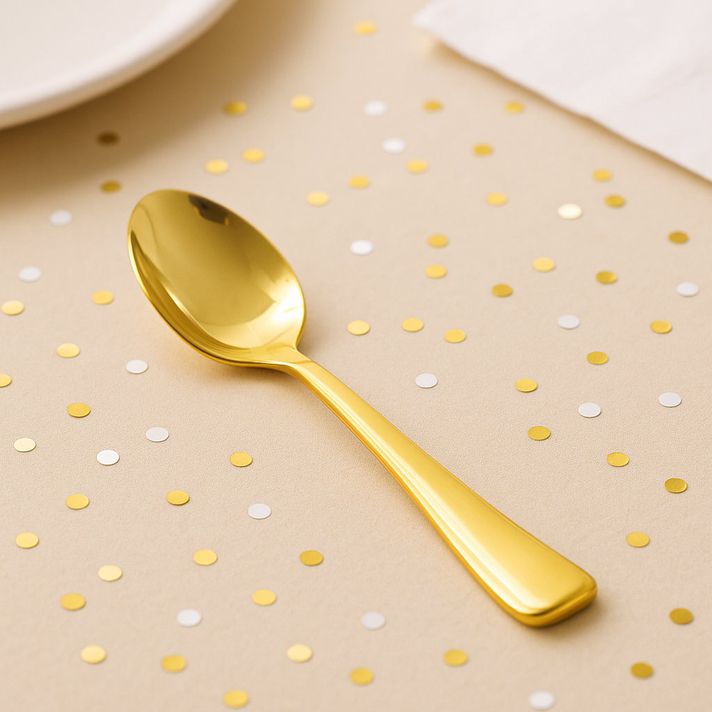 Cuillère Jetable Dorée Minimaliste