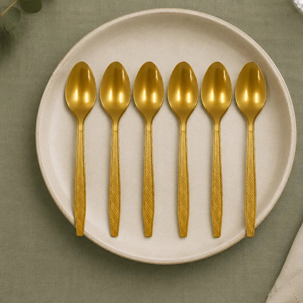 Cuillères Jetables Dorées Unique