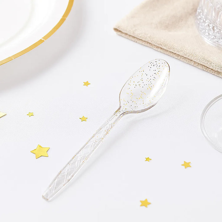Cuillères Jetables Pailletées 1