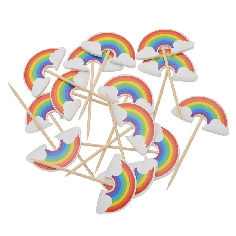 Cupcake Topper Arc-en-Ciel stylé