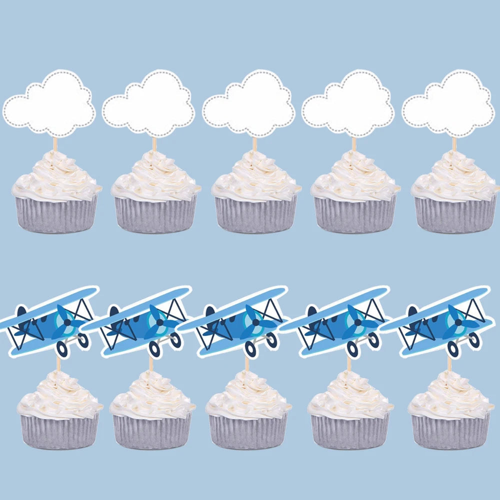 Cupcake Topper Avion Ciel