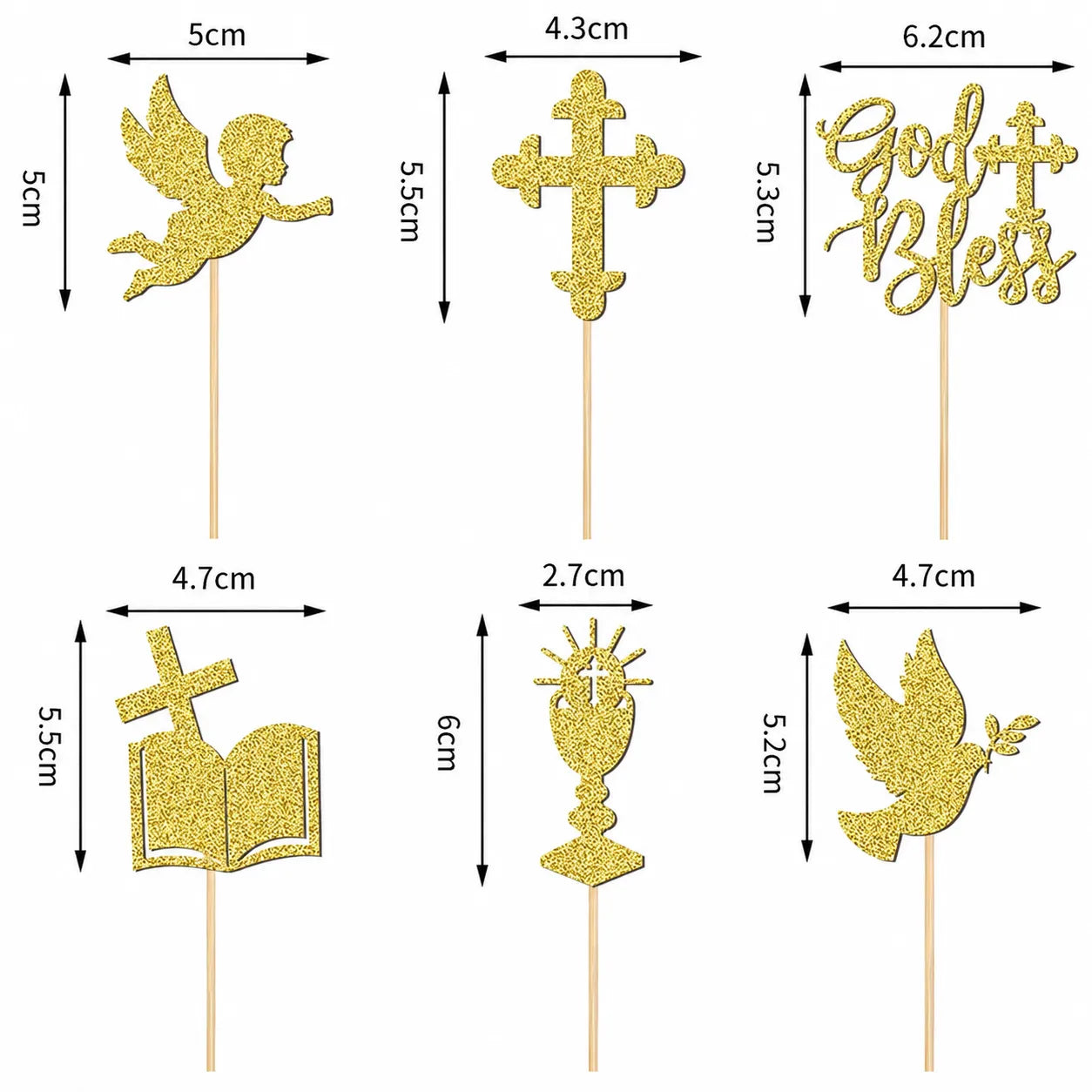 Cupcake Topper Baptême Léger