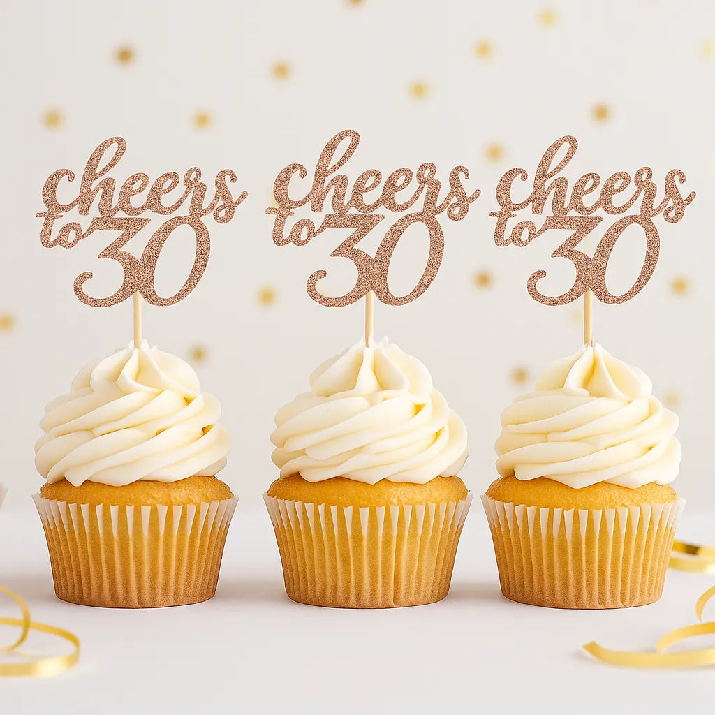 Cupcake Topper Cheers 30 Chic