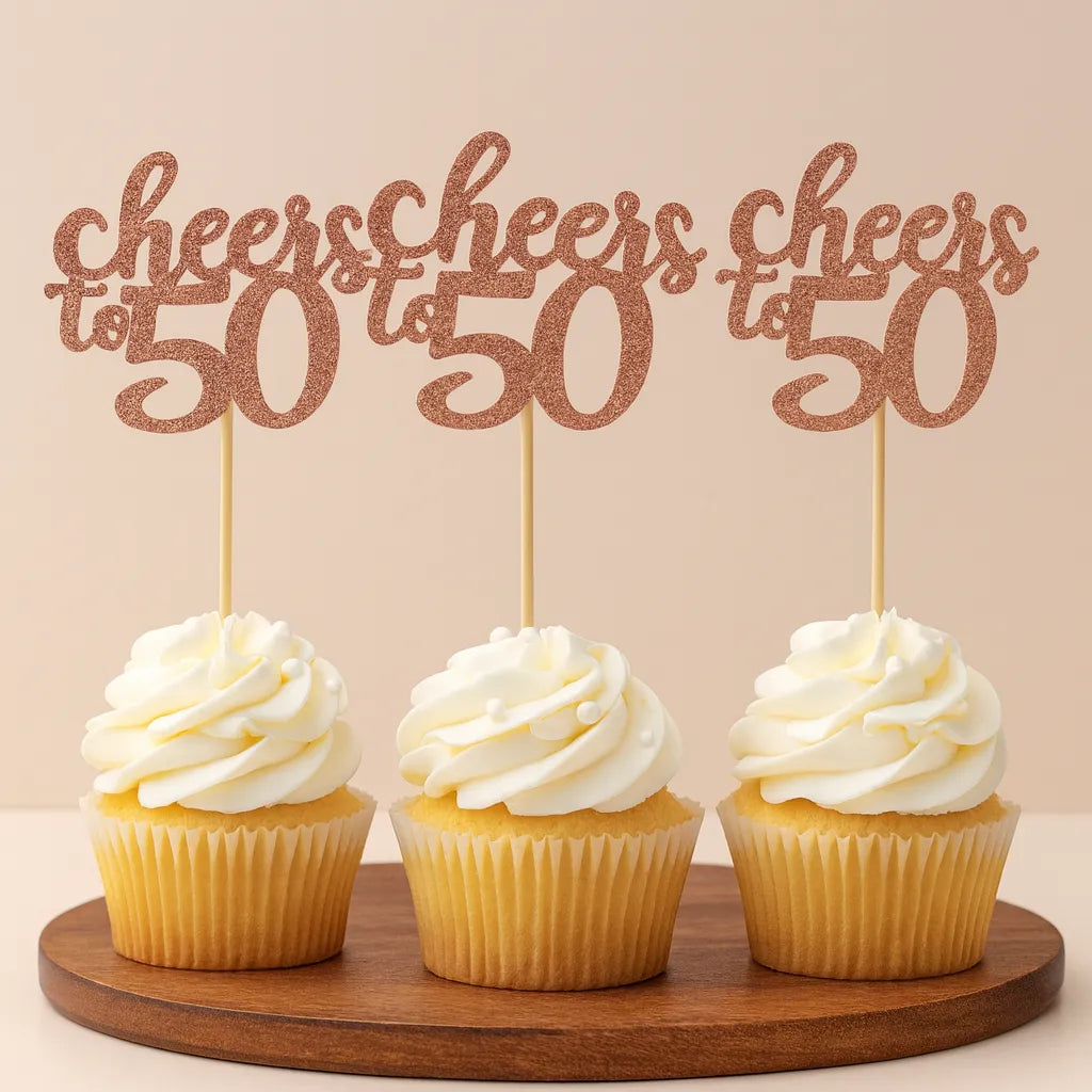 Cupcake Topper Cheers 50 Chic