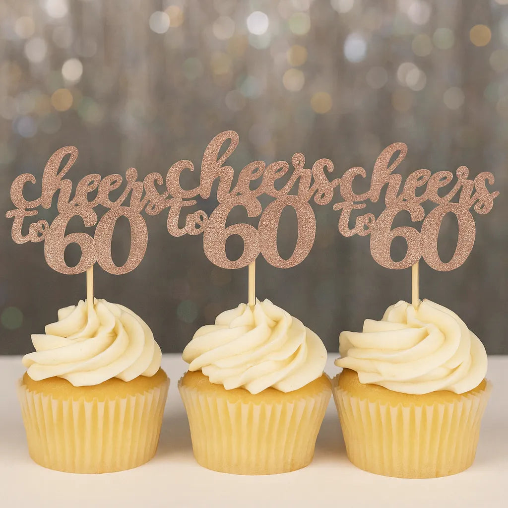 Cupcake Topper Cheers 60 Chic