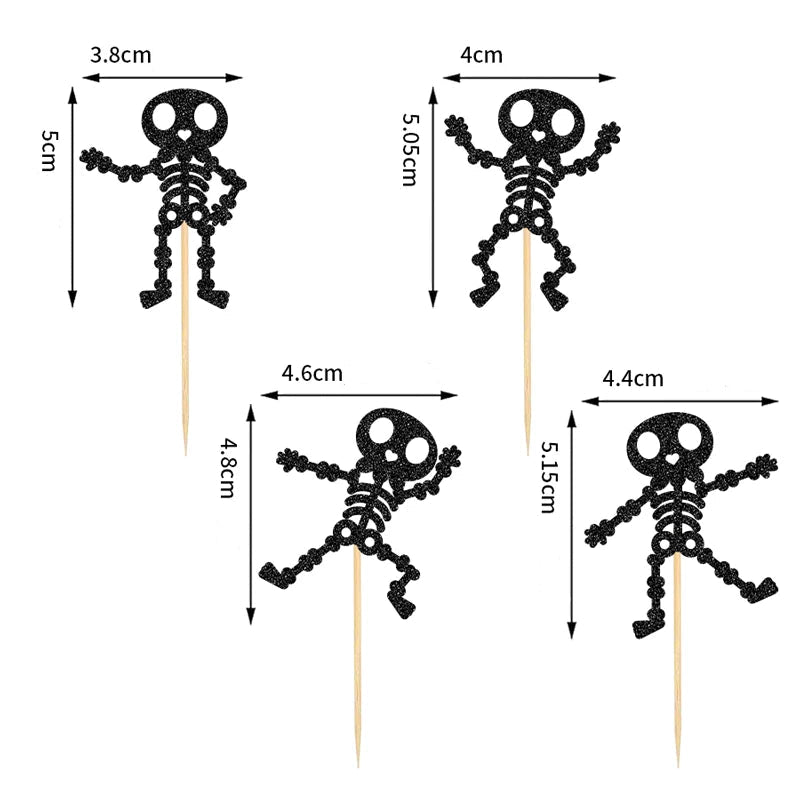 Cupcake Topper Squelette Dansant rigolo