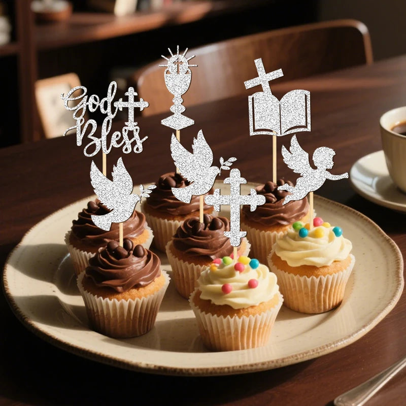 Cupcake Topper Thème Chrétien Chic