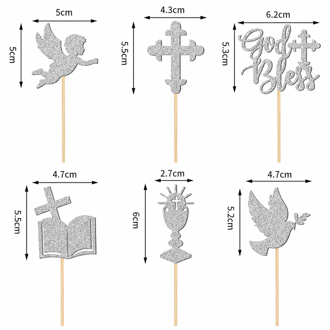 Cupcake Topper Thème Chrétien Durable