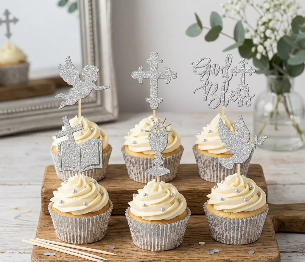 Cupcake Topper Thème Chrétien Léger