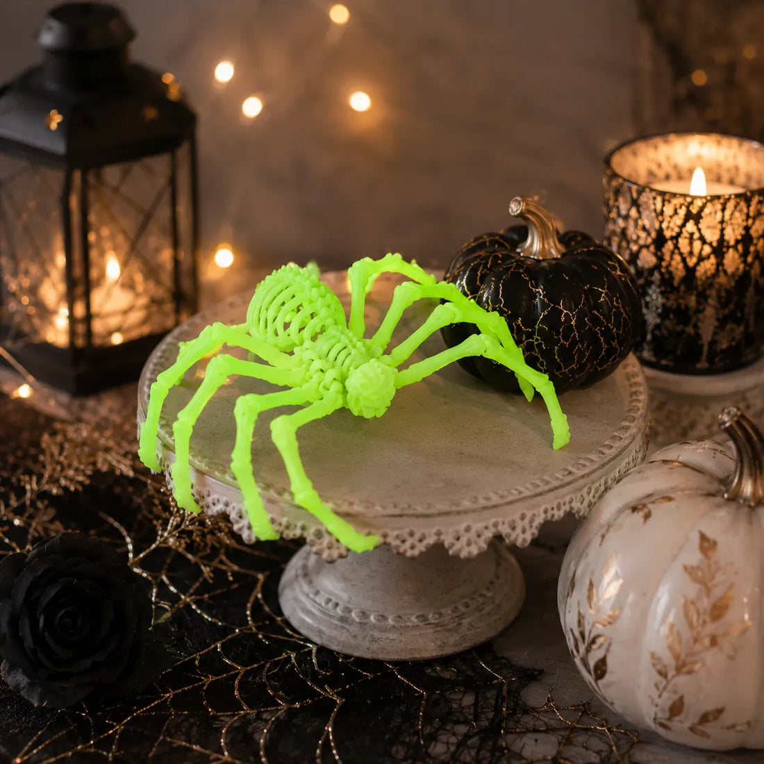 Déco Araignée Verte Fluorescente stylé
