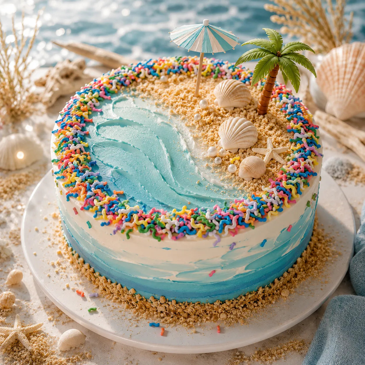 Déco Colorée Gâteau Vague