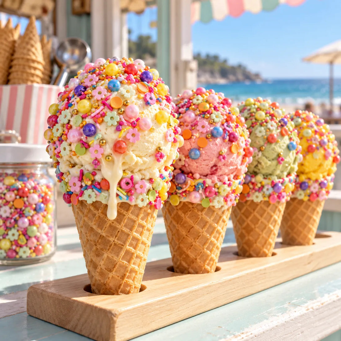Déco Comestible Colorée pour Gâteau Design
